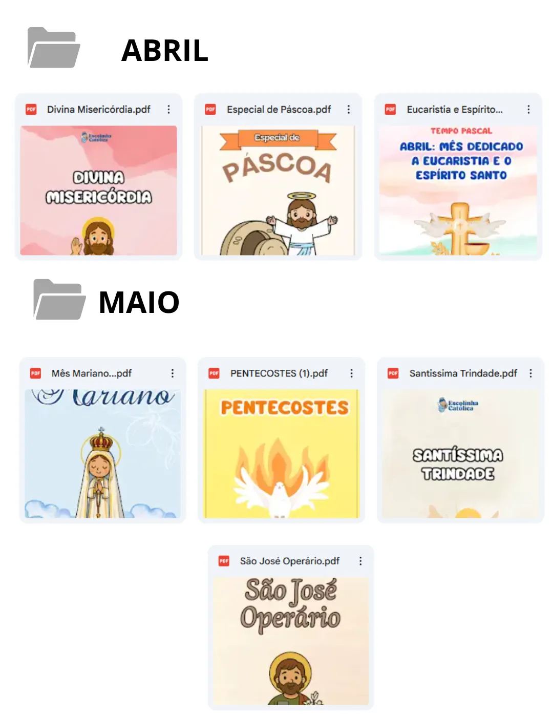 Material de Abril e Maio