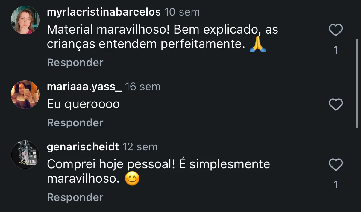 Depoimento real de cliente no Instagram